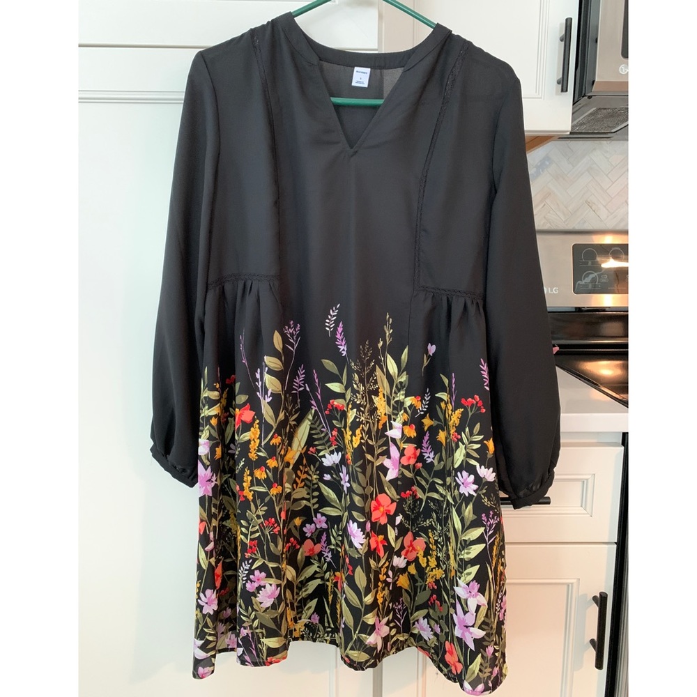 Black and Floral Dress